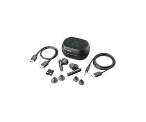 Poly Voyager Free 60+ UC Black USB-C + custodia di ricarica con touchscreen Auricolari Bluetooth progettati appositamente per i lavoratori ibridi per