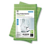 Polyclean MT-2830 - Panno per pulizia vetri in microfibra e bambù, non lascia aloni, 60 x 40 cm, 2 pz