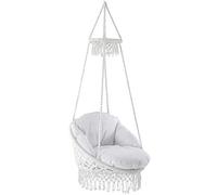 Polyester Macrame Deluxe Chair with Fringe - White