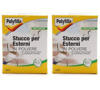 POLYFILLA STUCCO PER ESTERNI, a base di cemento, per il riempimento su crepe fessure e buchi di calcestruzzo intonaco, in Polvere 1KG (Confezione da 2)