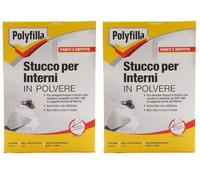 POLYFILLA STUCCO PER INTERNI, per riempimento e rasature in Polvere, BIANCO 1KG (Confezione da 2)