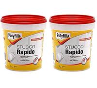 POLYFILLA STUCCO RAPIDO per Interno, Essicazione in 15minuti, in Pasta BIANCO 1KG (Confezione da 2)