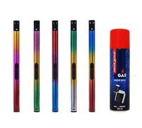POLYFLAME 5PZ ACCENDIGAS METAL COLORI ASSORTITI + 1 RICARICA GAS 300ML