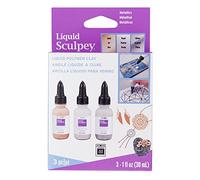 Polyform Sculpey Liquid Metallics 3/Pkg-Pearl, Silver, Gold 3 x 30 ml