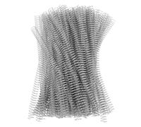 PolyGen 115 Sheet Capacity Binding Spirals, 14.3mm Iron Coils, 100 Pack with 4:1 Pitch and 48 Rings for A4 Paper and University Presentations (Argento)