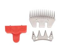 PolyGen 13 Tooth Straight Replacement Blade and 4 Tooth Comb Set, Stainless Steel Sheep Shearing Blades for Electric Shearing Machines for Sheep Alpacas Goats