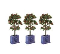 PolyGen 3 pezzi di piante micro paesaggistiche per l'arredamento interno di una casa delle bambole con foglie a strati migliorano le scene che durano più a lungo in materiale di