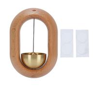 PolyGen Charming Wood Doorbell with Melodious Brass Bell for Storefront and Office Doors, Welcoming Entry Sound, Walnut Wood Shopkeepers Bell