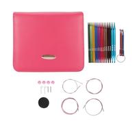 PolyGen Circular Knitting Needles Set with Engraved Sizes for Easy Identification, Complete Interchangeable Knitting Needle Set for Crafting with Storage Bag