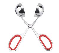 PolyGen Easy Meatball Rice Ball Maker strumento per cucinare, un utensile antiaderente per polpette che funziona come una macchina per polpette in acciaio inossidabile e una pinza (Rossa)