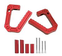 PolyGen Front Grip Handle Pair, Solid Aluminum Alloy Front Grab Bar for Vehicle Entry Assist, Fits JK 2007-2018 Both 2 and 4 Door (Rossa)