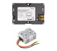 PolyGen Iniettore Poe GigE Iniettore Poe in Lega di Alluminio da 150 W con convertitore Step-up DC da 12 V a 48 V Adattatore di Rete da 1000 Mbps per Dish V2