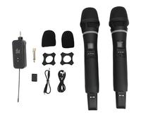 PolyGen Microfoni professionali per canto sincronizzazione automatica della frequenza, batteria per uso prolungato, set di microfoni cordless con ricevitore per karaoke, feste