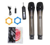 PolyGen Set doppio microfono ricevitore con effetti RGB dinamici Batteria a lunga durata da 1100 mAh e riproduzione vocale chiara per discorsi e voci dal vivo