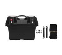 PolyGen Smart Battery Box 12V Trolling Motor Batteria Power Center con voltmetro digitale e doppie prese USB per uso marino, campeggio, camion e SUV
