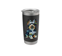 Polygon Art Australian Silky Terrier Sydney Silky Bicchiere termico in acciaio inox doppia parete