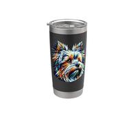 Polygon Art Australian Silky Terrier Sydney Silky Bicchiere termico in acciaio inox doppia parete