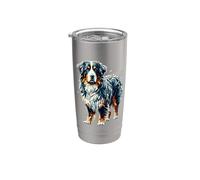 Polygon Art Bernese Mountain Dog Berner Bicchiere termico in acciaio inox doppia parete