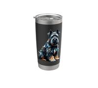 Polygon Art Black Russian Terrier Chornyi Terrier Bicchiere termico in acciaio inox doppia parete