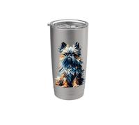 Polygon Art Brussels Griffon Griffon Bruxellois Bicchiere termico in acciaio inox doppia parete