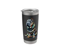Polygon Art Chinese Shar-Pei Shar Pei Bicchiere termico in acciaio inox doppia parete
