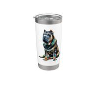 Polygon Art Chinese Shar-Pei Shar Pei Bicchiere termico in acciaio inox doppia parete