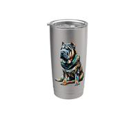 Polygon Art Chinese Shar-Pei Shar Pei Bicchiere termico in acciaio inox doppia parete