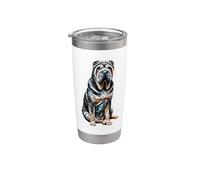 Polygon Art Chinese Shar-Pei Shar Pei Bicchiere termico in acciaio inox doppia parete
