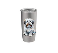 Polygon Art Coton de Tulear Bicchiere termico in acciaio inox doppia parete