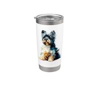 Polygon Art Dandie Dinmont Terrier Terriers Bicchiere termico in acciaio inox doppia parete