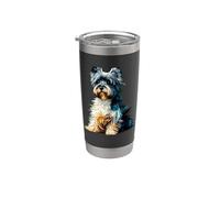 Polygon Art Dandie Dinmont Terrier Terriers Bicchiere termico in acciaio inox doppia parete