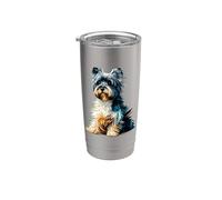 Polygon Art Dandie Dinmont Terrier Terriers Bicchiere termico in acciaio inox doppia parete