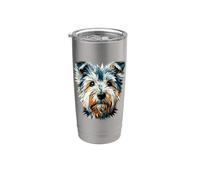 Polygon Art Dandie Dinmont Terrier Terriers Bicchiere termico in acciaio inox doppia parete