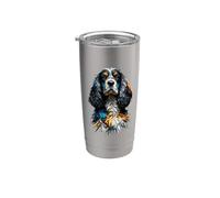 Polygon Art English Cocker Spaniel Spaniels Bicchiere termico in acciaio inox doppia parete