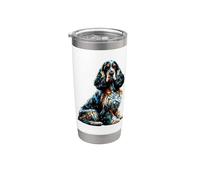 Polygon Art English Cocker Spaniel Spaniels Bicchiere termico in acciaio inox doppia parete