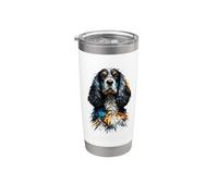 Polygon Art English Cocker Spaniel Spaniels Bicchiere termico in acciaio inox doppia parete