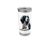 Polygon Art English Springer Spaniel Bicchiere termico in acciaio inox doppia parete