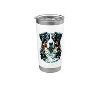Polygon Art Entlebucher Mountain Dog Bicchiere termico in acciaio inox doppia parete