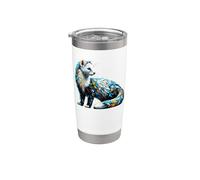 Polygon Art Ermellino Ermine Donnole Bicchiere termico in acciaio inox doppia parete