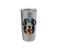 Polygon Art Flat-Coated Retriever Flatcoat Bicchiere termico in acciaio inox doppia parete