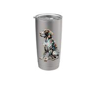 Polygon Art German Shorthaired Pointer Dog GSP Bicchiere termico in acciaio inox doppia parete