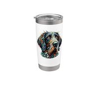 Polygon Art German Wirehaired Pointer Bicchiere termico in acciaio inox doppia parete