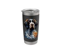 Polygon Art German Wirehaired Pointer Bicchiere termico in acciaio inox doppia parete