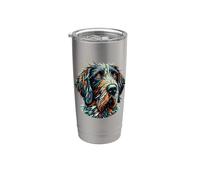 Polygon Art German Wirehaired Pointer Bicchiere termico in acciaio inox doppia parete