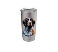 Polygon Art German Wirehaired Pointer Bicchiere termico in acciaio inox doppia parete