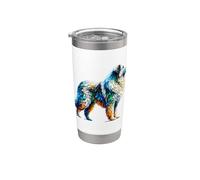 Polygon Art Great Pyrenees Pyrenean Mountain Dog Pyr Bicchiere termico in acciaio inox doppia parete