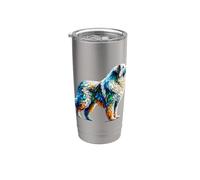 Polygon Art Great Pyrenees Pyrenean Mountain Dog Pyr Bicchiere termico in acciaio inox doppia parete