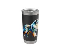 Polygon Art Great Pyrenees Pyrenean Mountain Dog Pyr Bicchiere termico in acciaio inox doppia parete