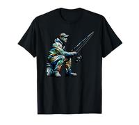 Polygon Art Ice Fishing Fish Fisherman Angler Maglietta
