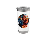 Polygon Art Irish Setter Red Setter Bicchiere termico in acciaio inox doppia parete